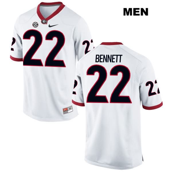 Georgia Bulldogs Men's Stetson Bennett #22 NCAA Authentic White Nike Stitched College Football Jersey CBE6156CC